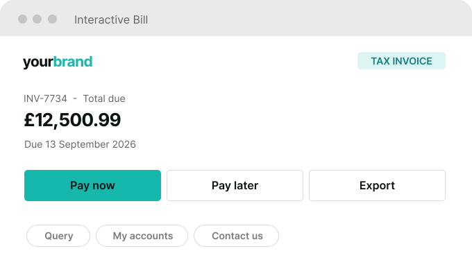 Interactive bill screenshot